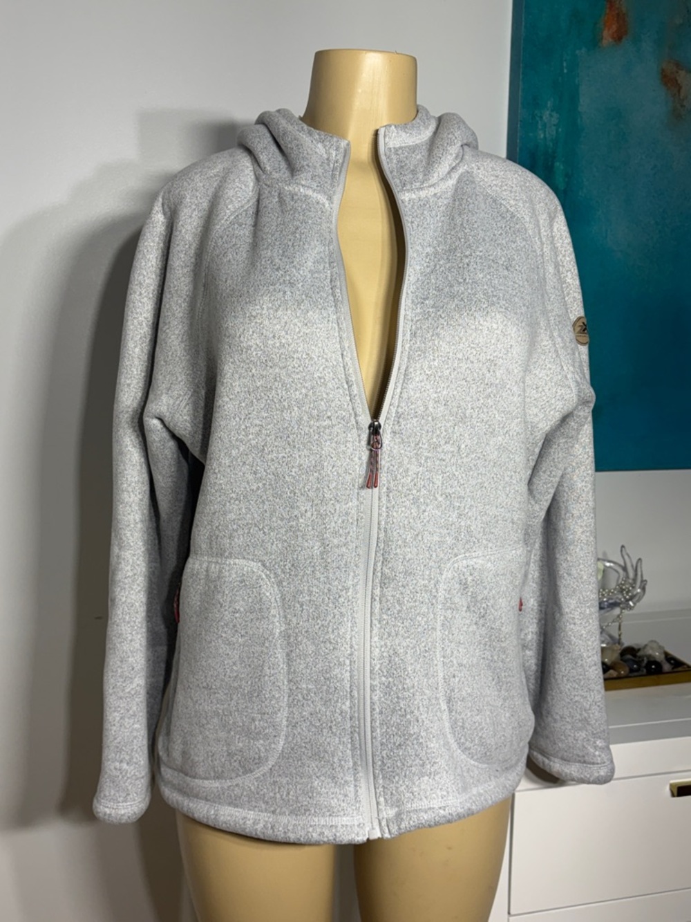 ZeroXposur Heather Light Gray Hooded Zip-Up Jacket